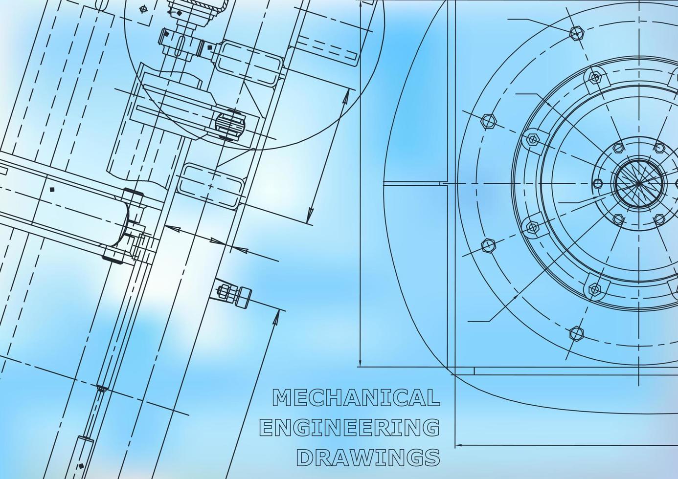 Blueprint, Sketch. Vector engineering illustration. Cover, flyer, banner, background