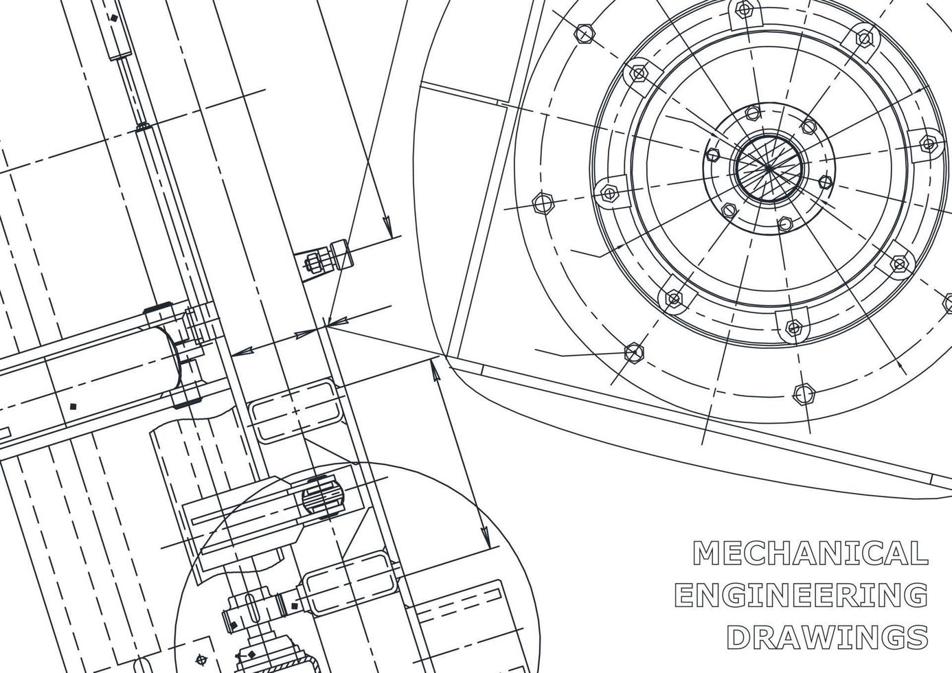 Vector engineering illustration. Computer aided design systems. Instrument-making. Technical illustrations