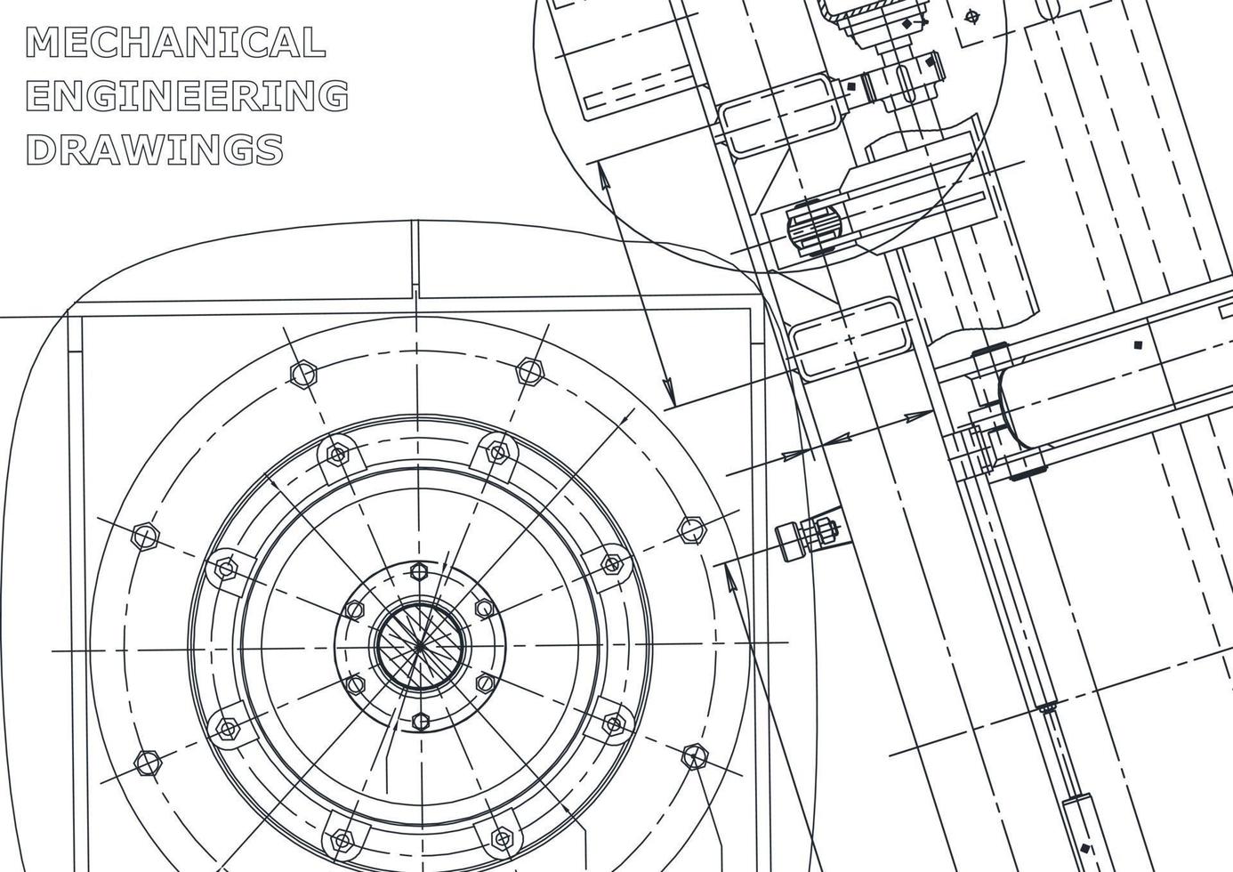 Vector banner. Engineering drawing. Mechanical instrument making