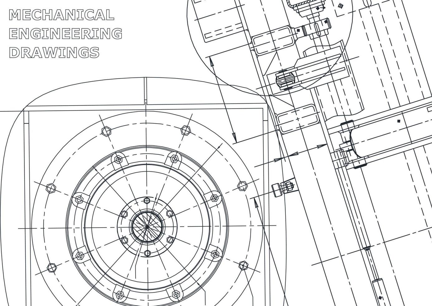 banner de vector. dibujo de ingeniería. fabricación de instrumentos mecánicos vector