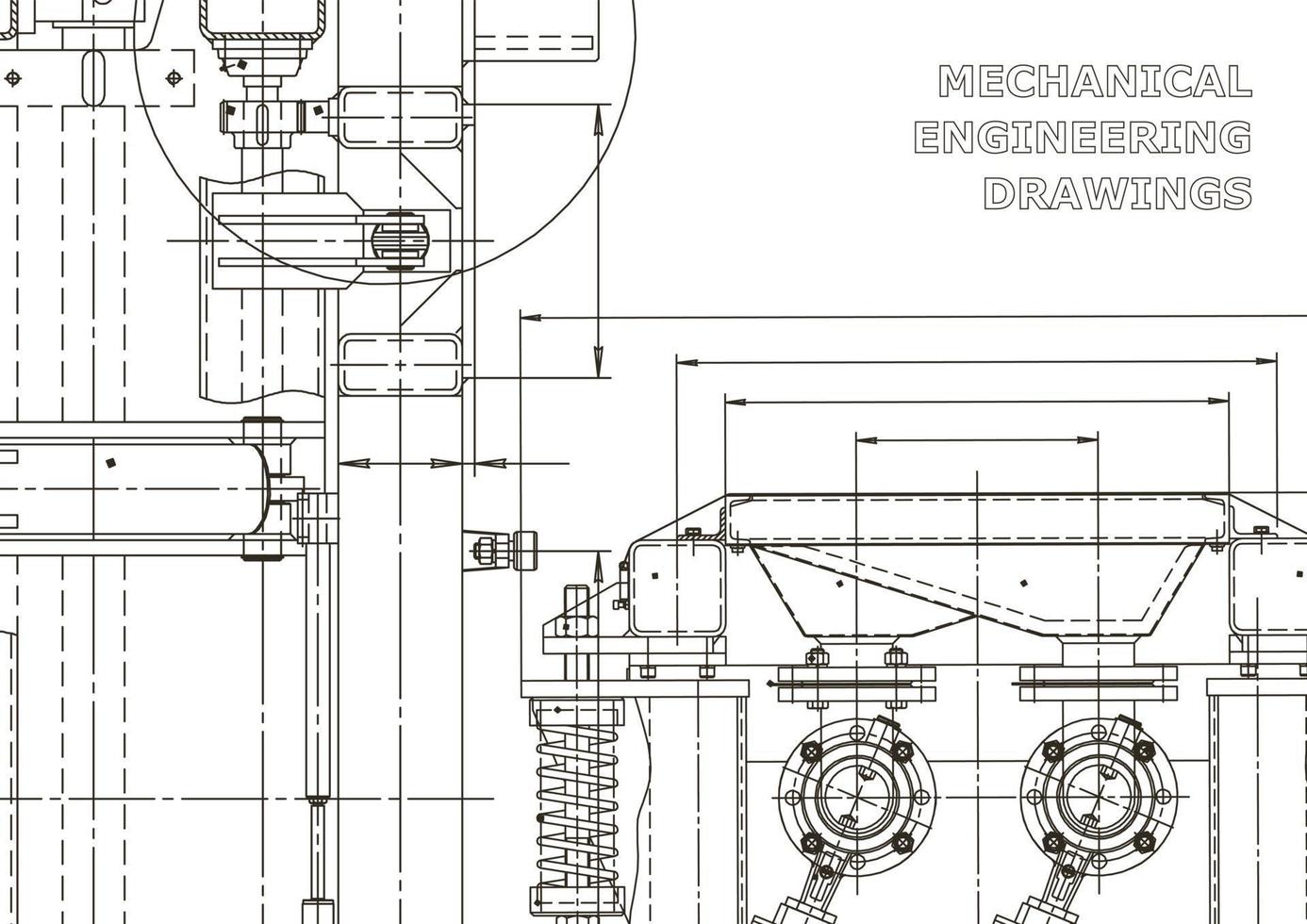 Vector banner. Engineering drawing. Mechanical instrument making