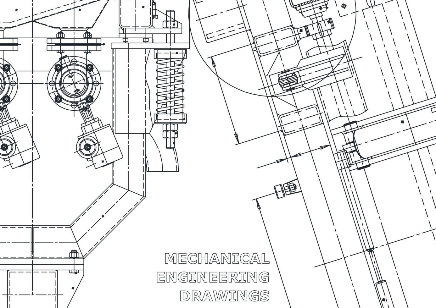 Vector banner. Engineering drawing. Mechanical instrument making