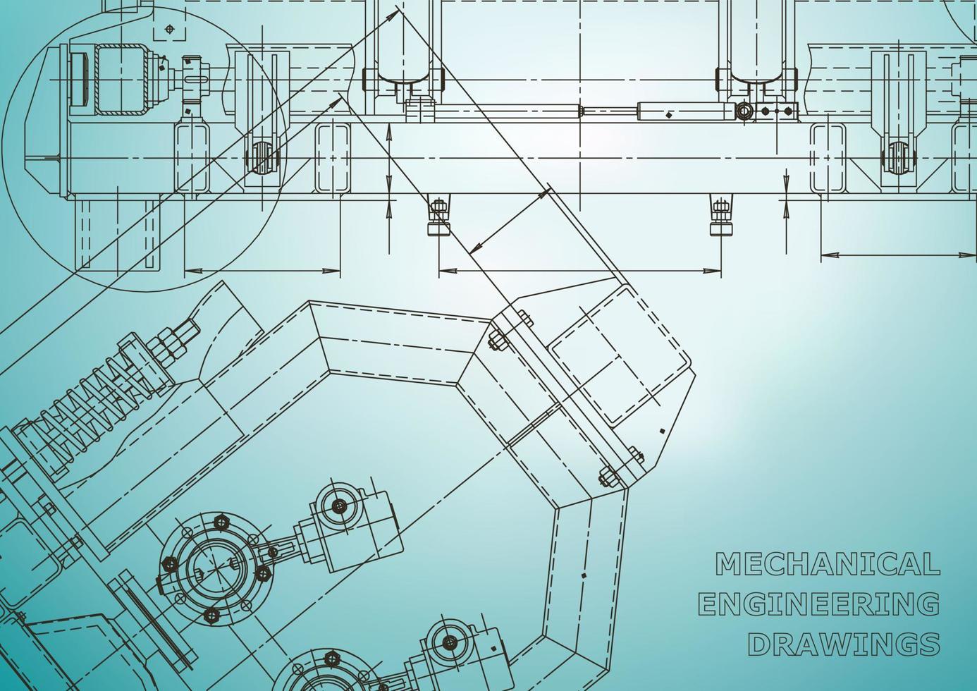 Plano. Ilustración de ingeniería vectorial. portada, volante, pancarta, fondo. dibujos de fabricación de instrumentos. dibujo de ingeniería mecánica. ilustraciones técnicas vector