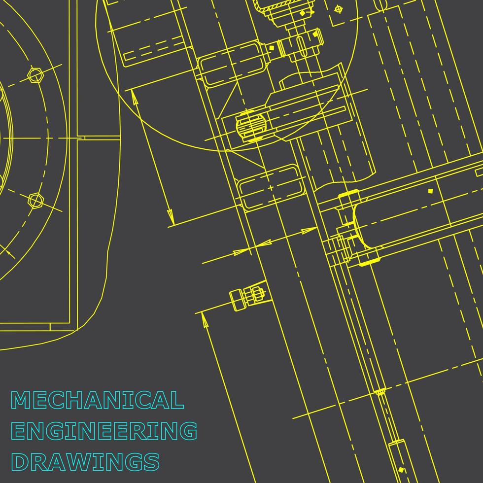 Blueprint. Vector engineering illustration. Computer aided design systems
