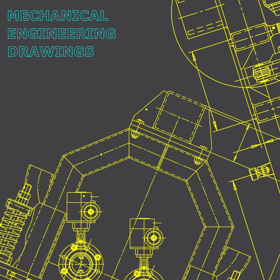 Plano. Ilustración de ingeniería vectorial. sistemas de diseño asistido por computadora vector