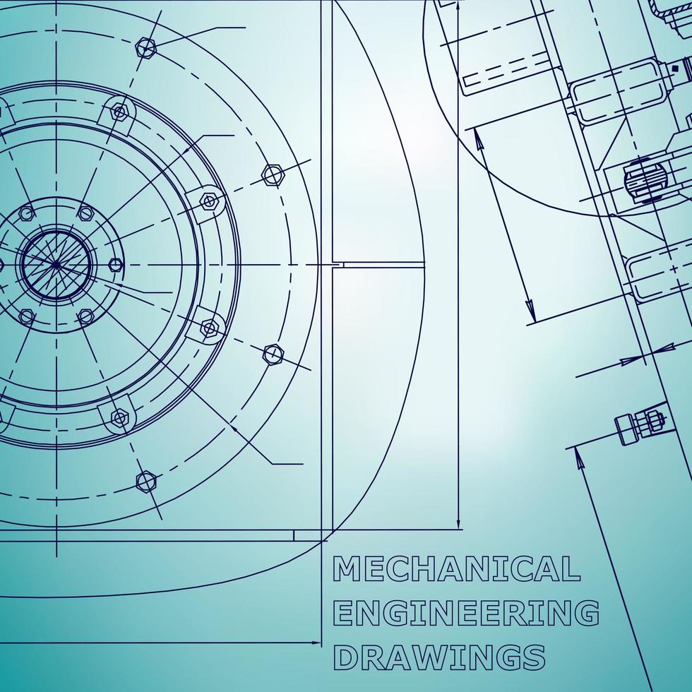 Blueprint, Sketch. Vector engineering illustration. Cover, flyer, banner, background