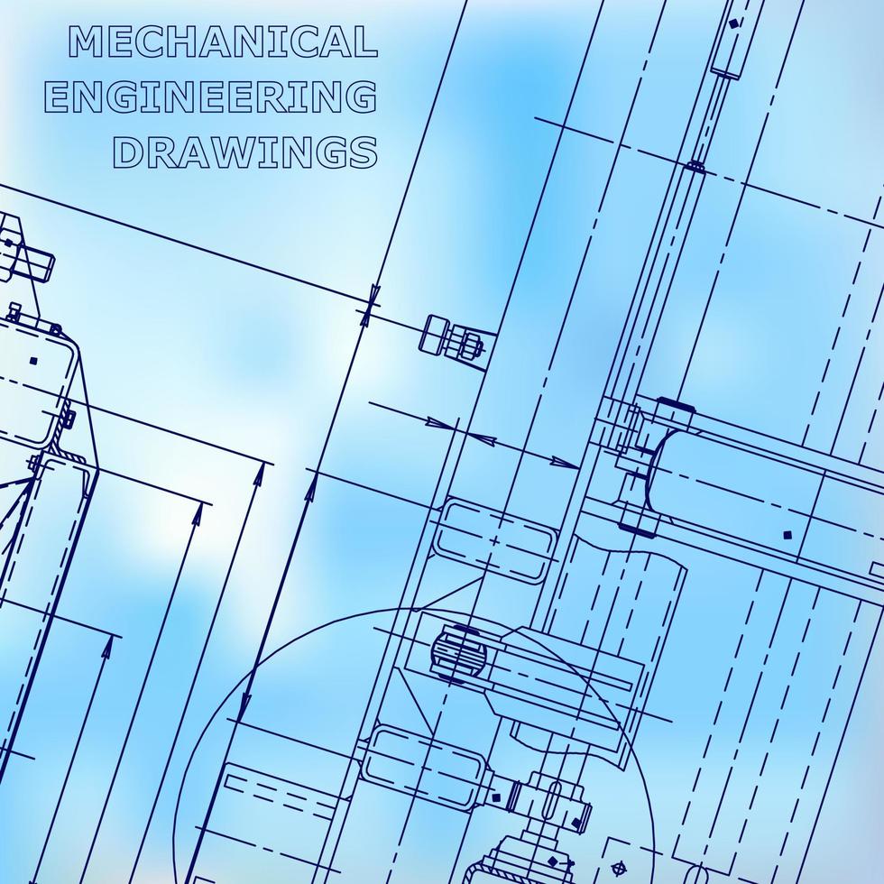 Blueprint. Vector engineering illustration. Computer aided design systems