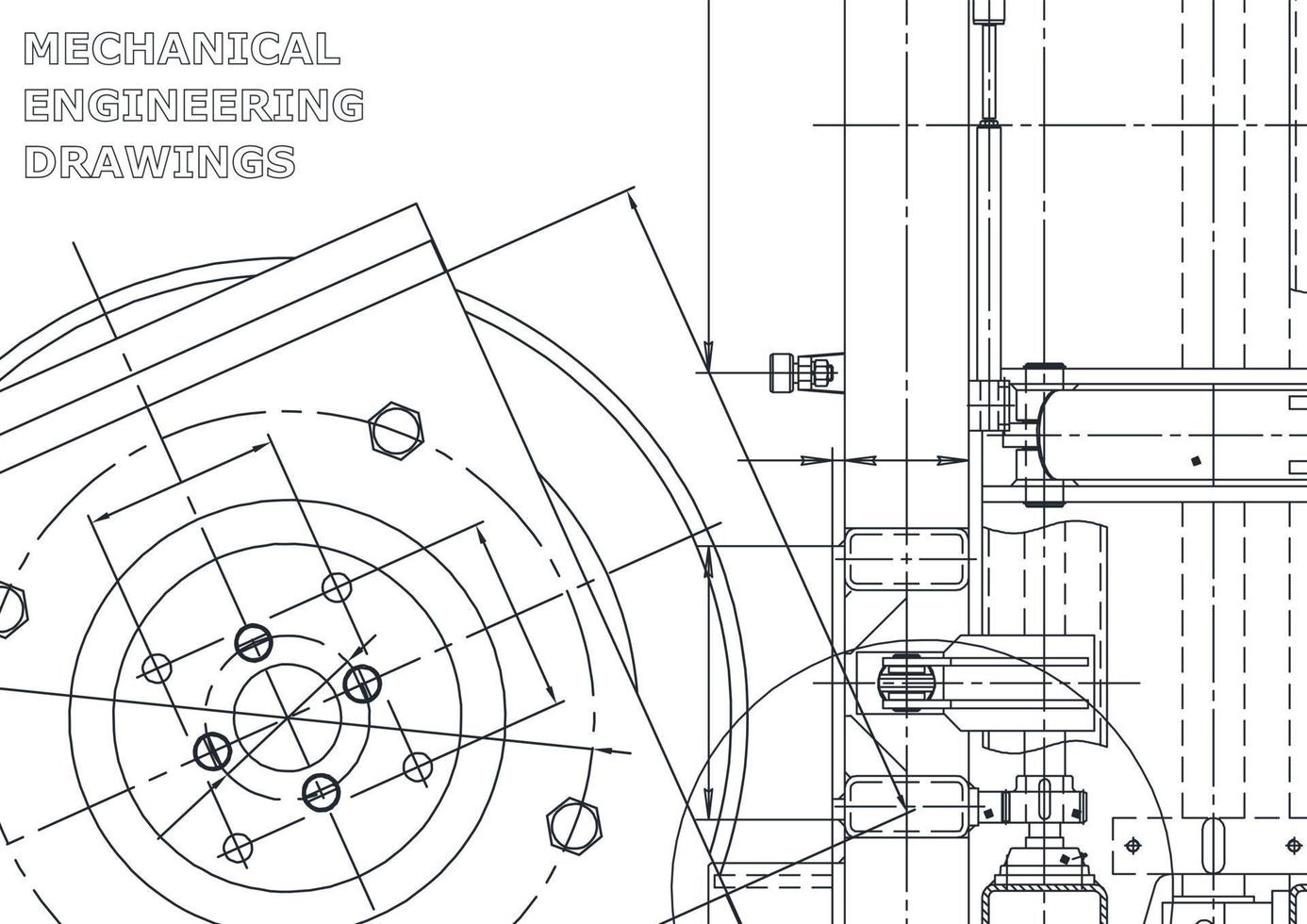 Vector engineering illustration. Computer aided design systems. Instrument-making. Technical illustrations