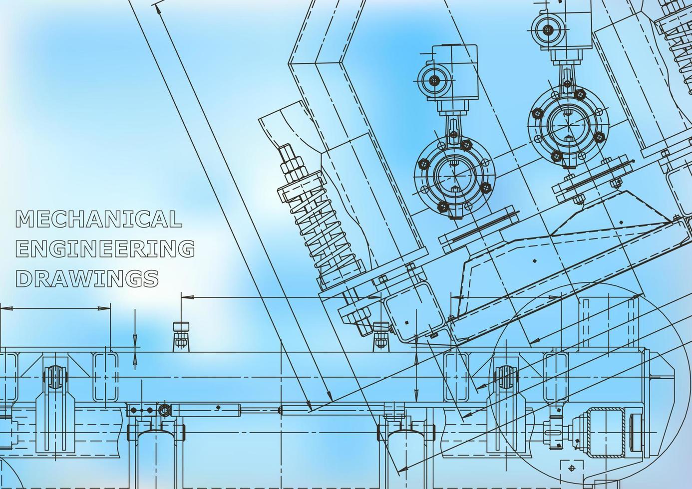 Plano. Ilustración de ingeniería vectorial. portada, volante, pancarta, fondo. dibujos de fabricación de instrumentos. dibujo de ingeniería mecánica. ilustraciones técnicas vector