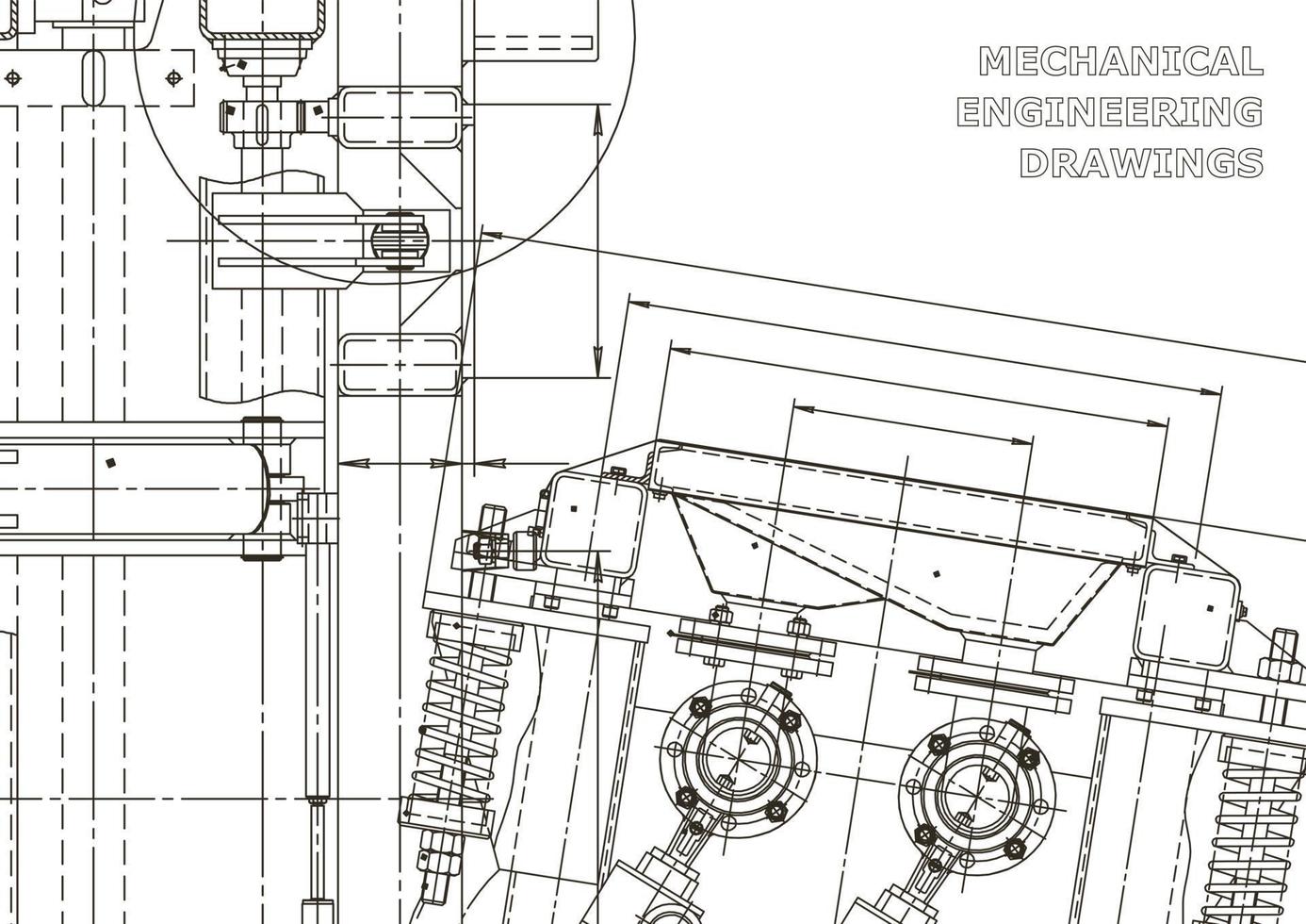 Vector banner. Engineering drawing. Mechanical instrument making