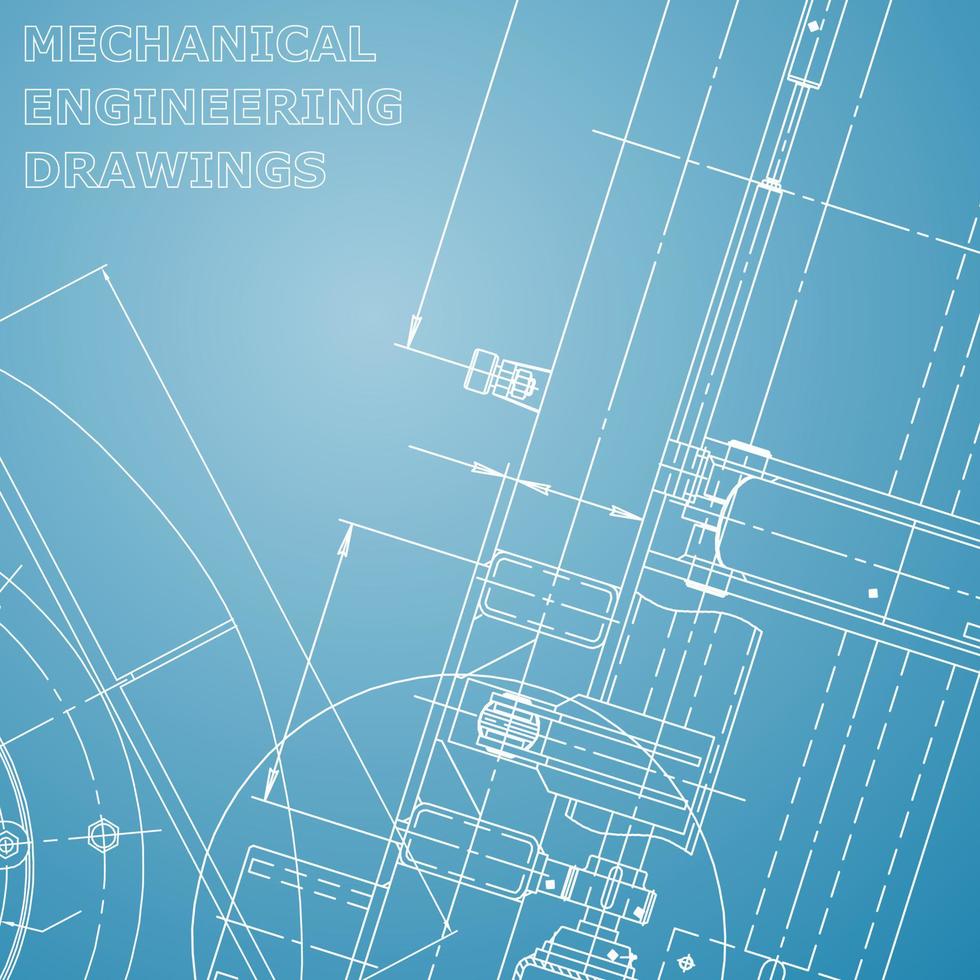 Blueprint. Vector engineering illustration. Computer aided design systems