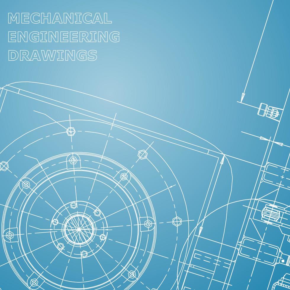 Blueprint. Vector engineering illustration. Computer aided design systems
