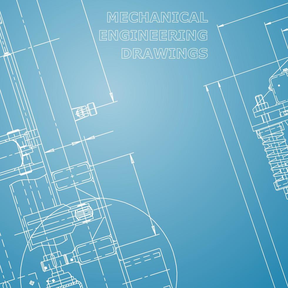 Blueprint. Vector engineering illustration. Computer aided design systems