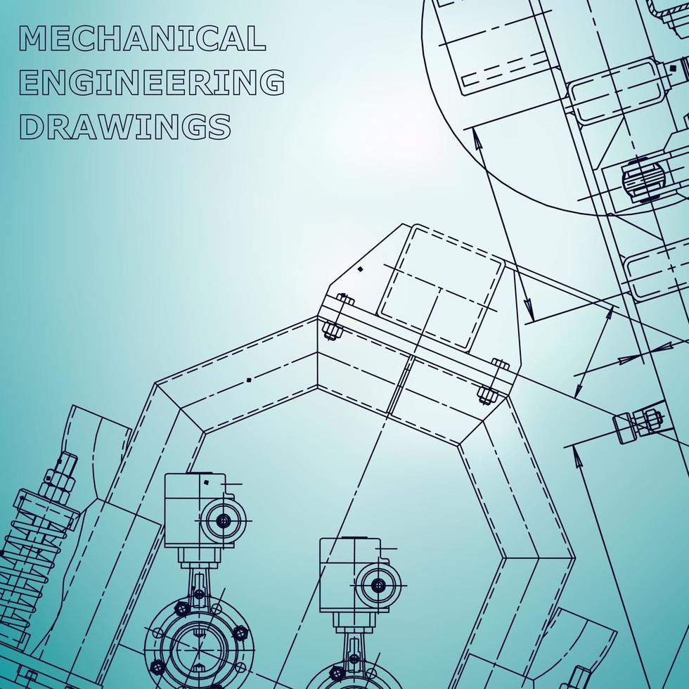 Blueprint. Vector engineering illustration. Computer aided design systems