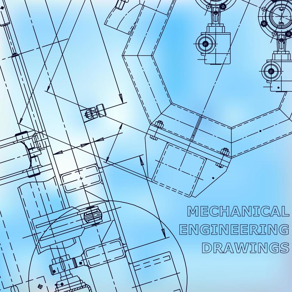 plano, bosquejo. Ilustración de ingeniería vectorial. portada, volante, pancarta, fondo vector