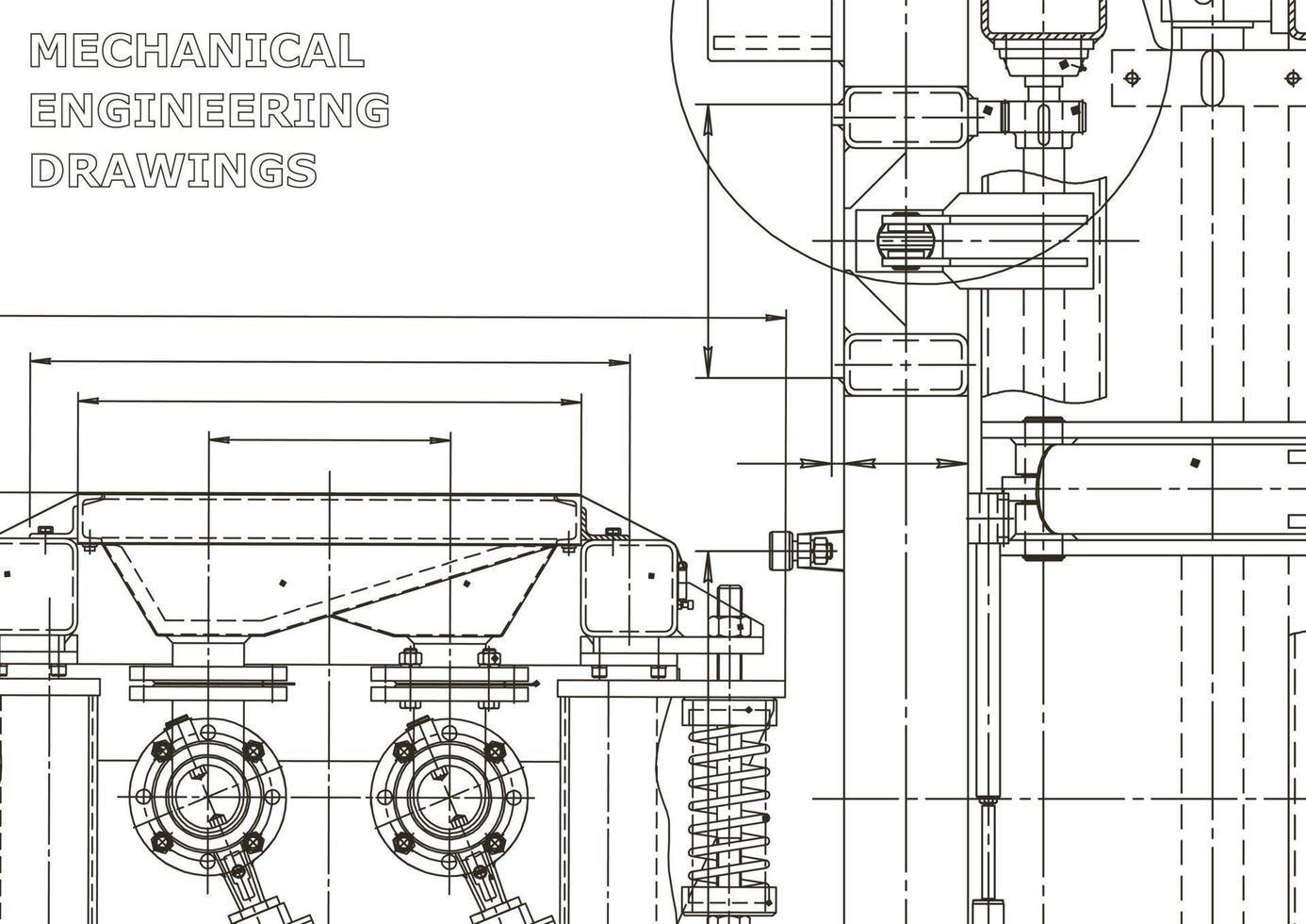 Vector banner. Engineering drawing. Mechanical instrument making