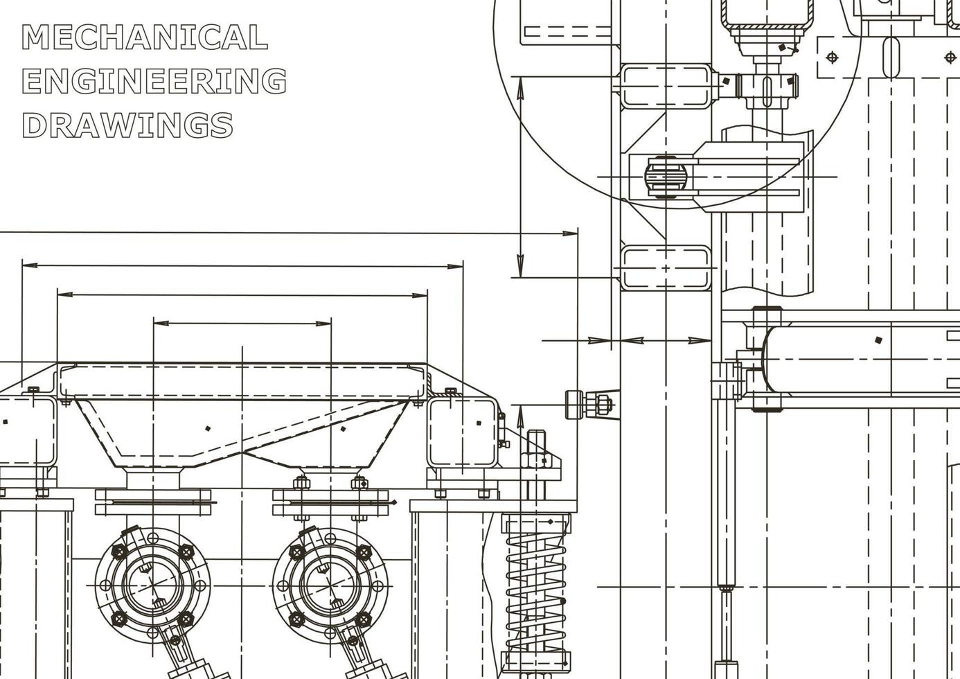 banner de vector. dibujo de ingeniería. fabricación de instrumentos mecánicos vector