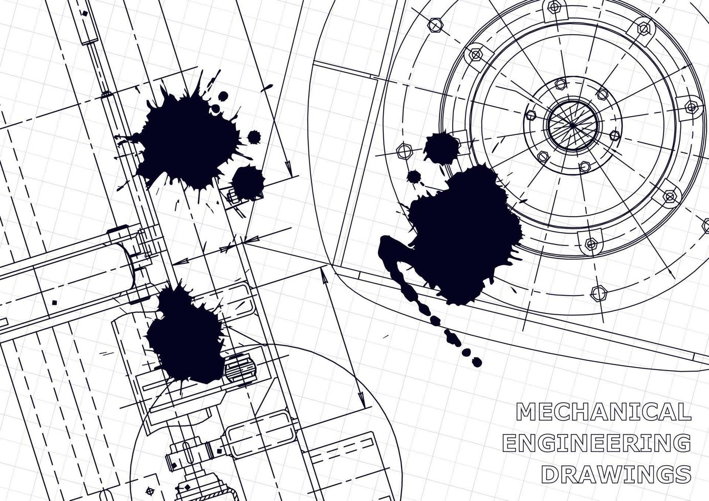 Ilustración de ingeniería vectorial. sistemas de diseño asistido por computadora. fabricación de instrumentos. ilustraciones técnicas vector