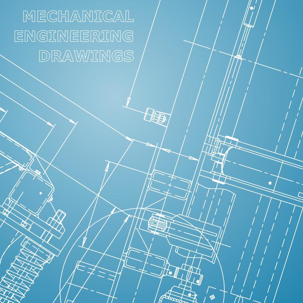 Blueprint. Vector engineering illustration. Computer aided design systems