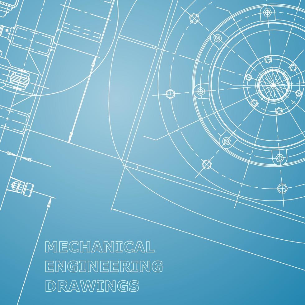 Blueprint. Vector engineering illustration. Computer aided design systems