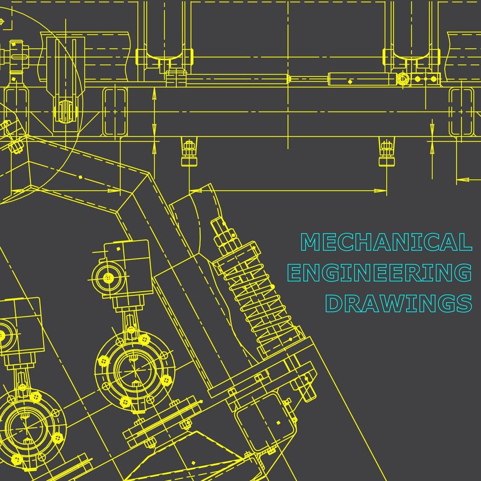 Blueprint. Vector engineering illustration. Computer aided design systems