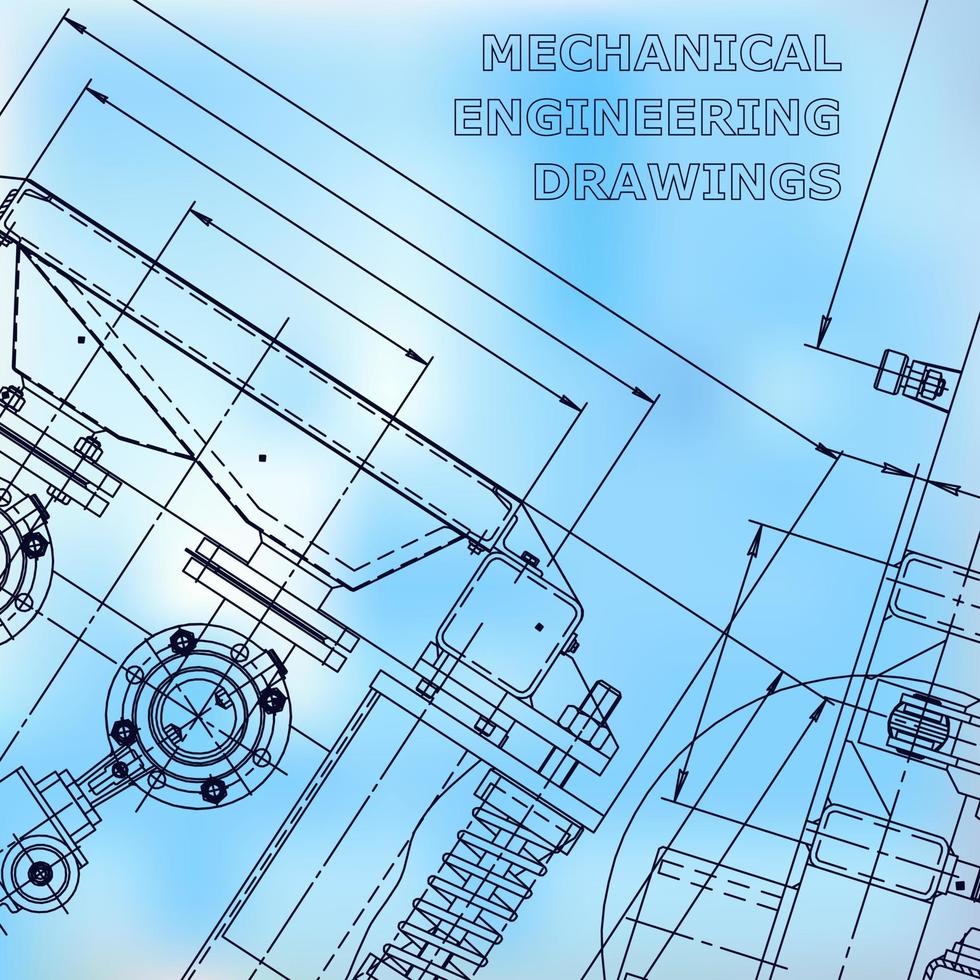 Blueprint, Sketch. Vector engineering illustration. Cover, flyer, banner, background