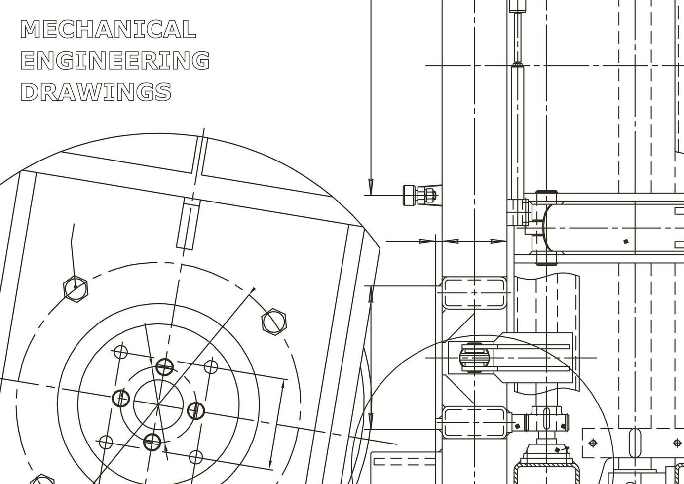 Vector engineering illustration. Computer aided design systems. Instrument-making. Technical illustrations