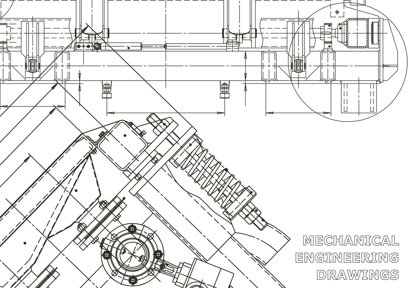Vector banner. Engineering drawing. Mechanical instrument making