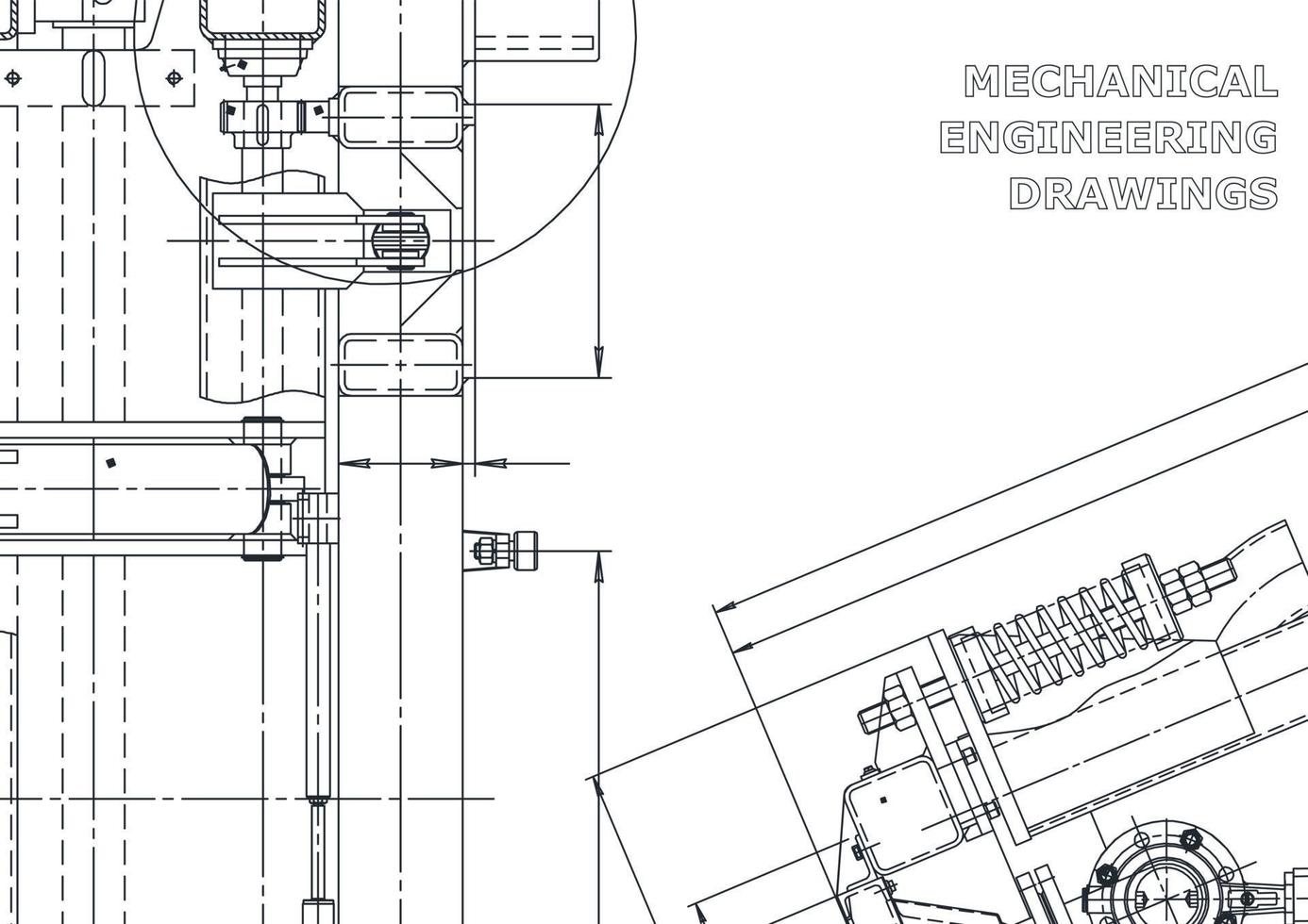 Vector banner. Engineering drawing. Mechanical instrument making