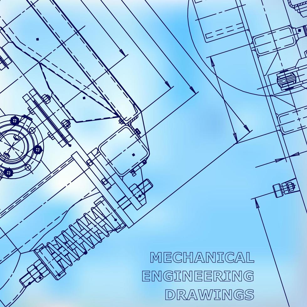 Blueprint. Vector engineering illustration. Computer aided design systems