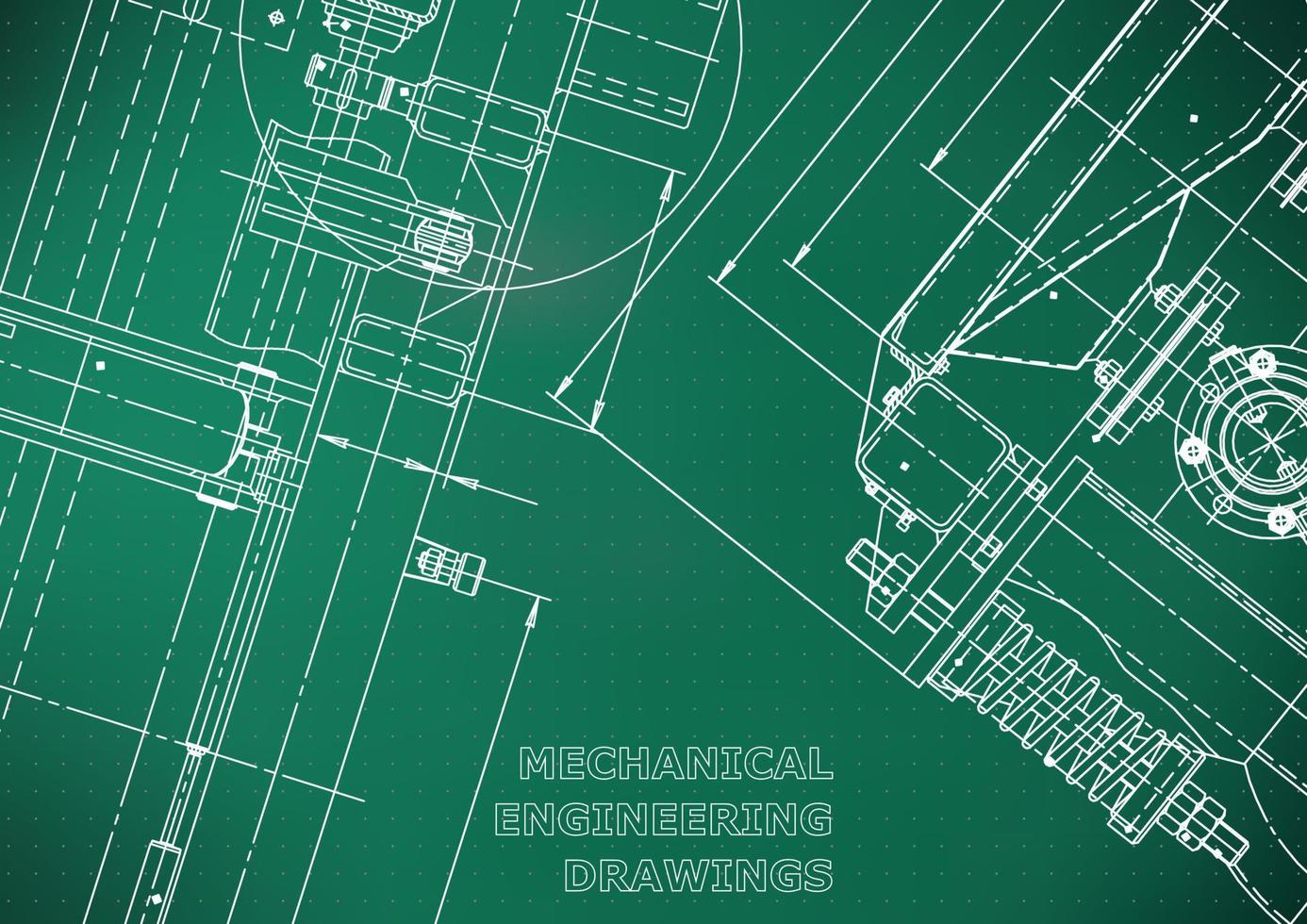 Vector engineering illustration. Computer aided design systems. Instrument-making. Technical illustrations