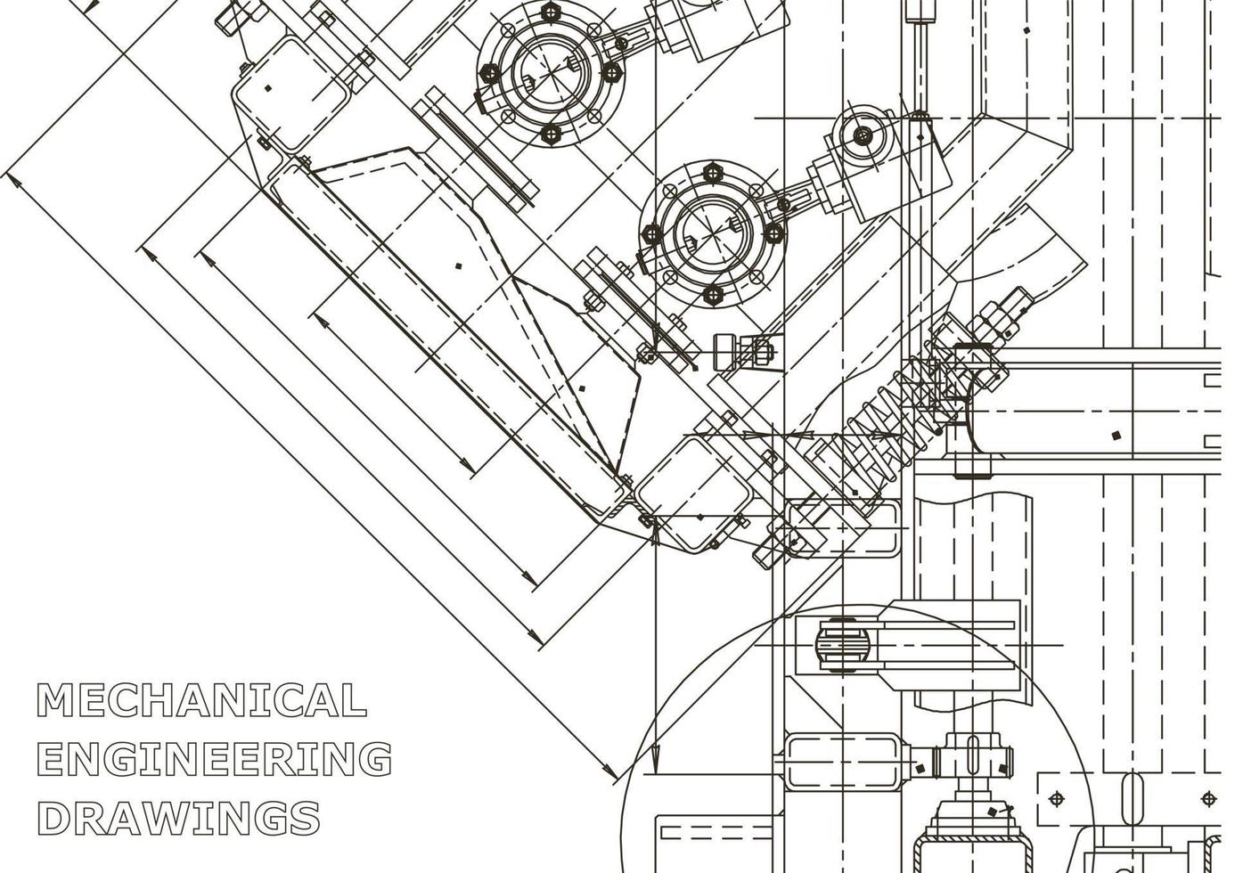 Vector banner. Engineering drawing. Mechanical instrument making