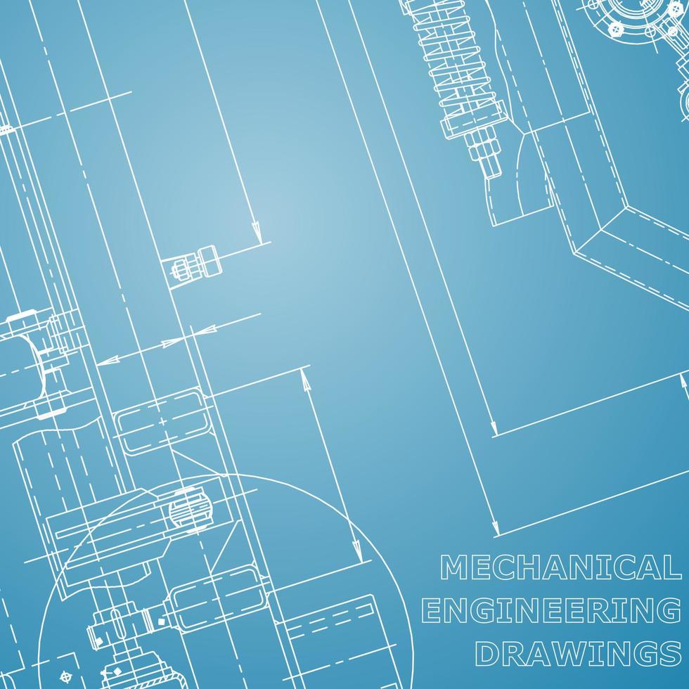 Blueprint. Vector engineering illustration. Computer aided design systems