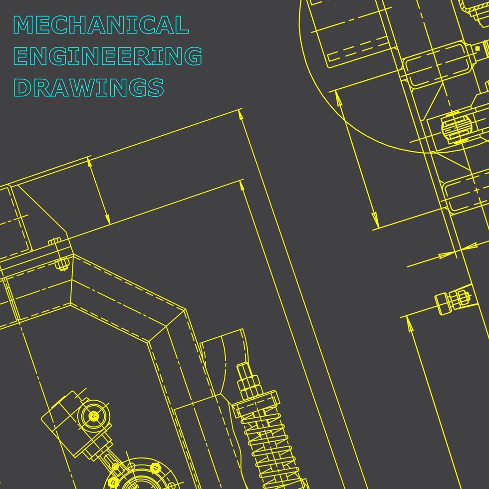 Blueprint. Vector engineering illustration. Computer aided design systems