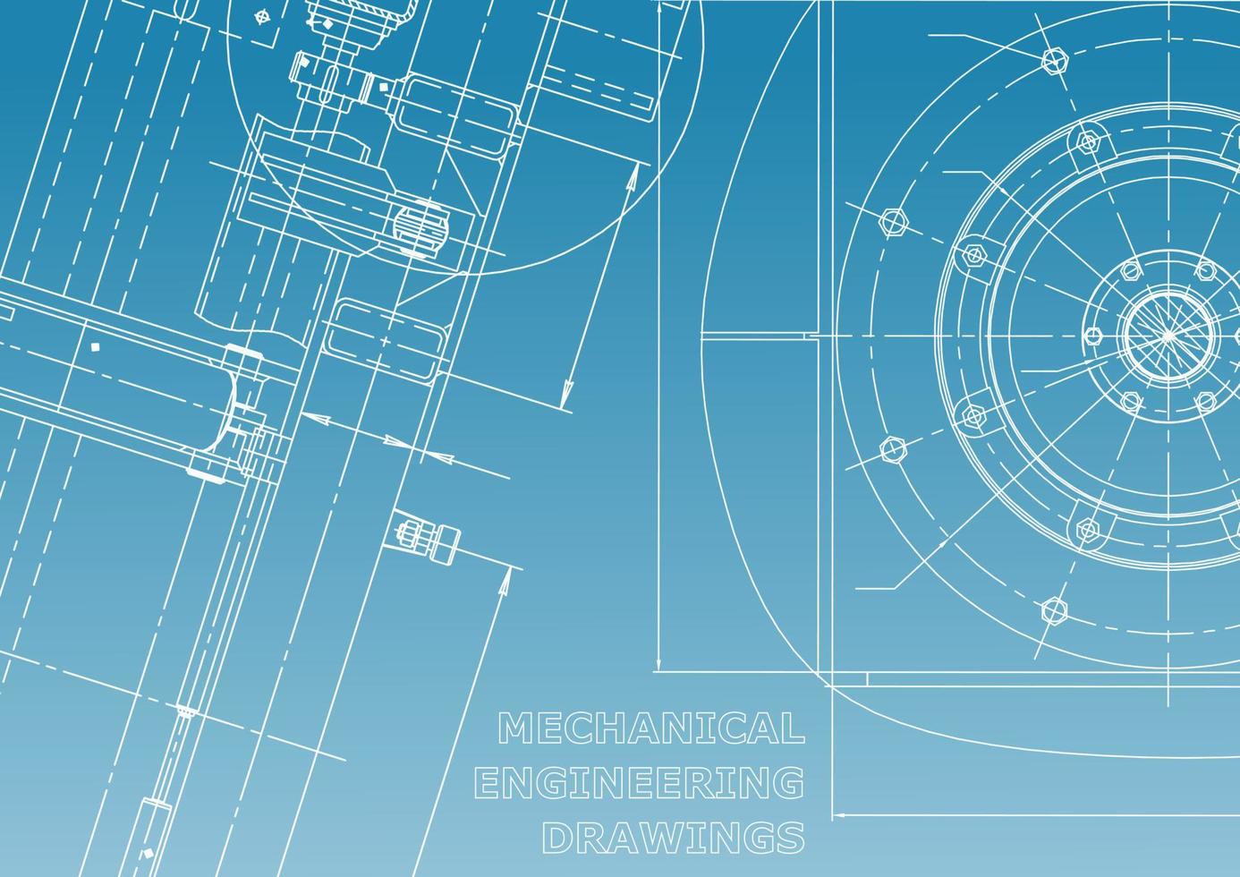 Blueprint, Sketch. Vector engineering illustration. Cover, flyer, banner, background
