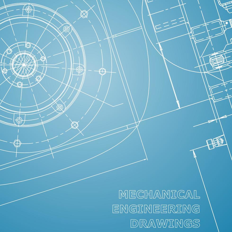 Blueprint. Vector engineering illustration. Computer aided design systems