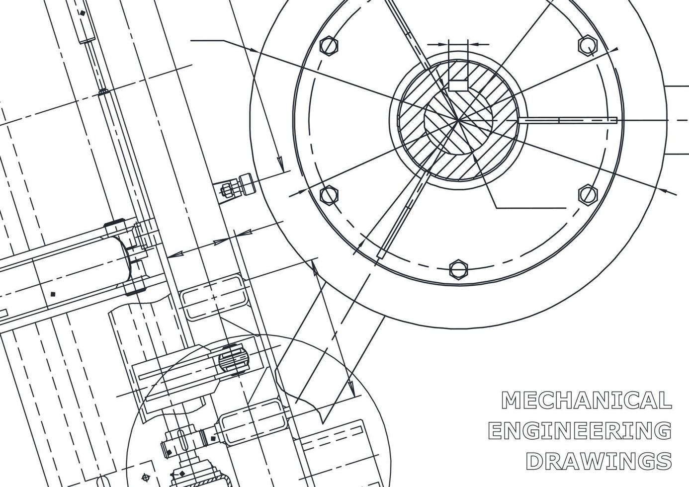 Vector engineering illustration. Computer aided design systems. Instrument-making. Technical illustrations