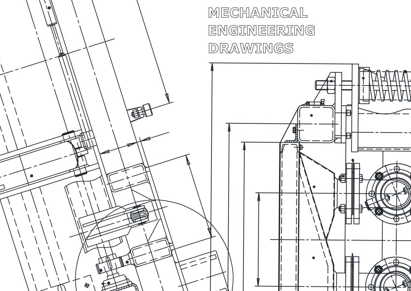Vector banner. Engineering drawing. Mechanical instrument making