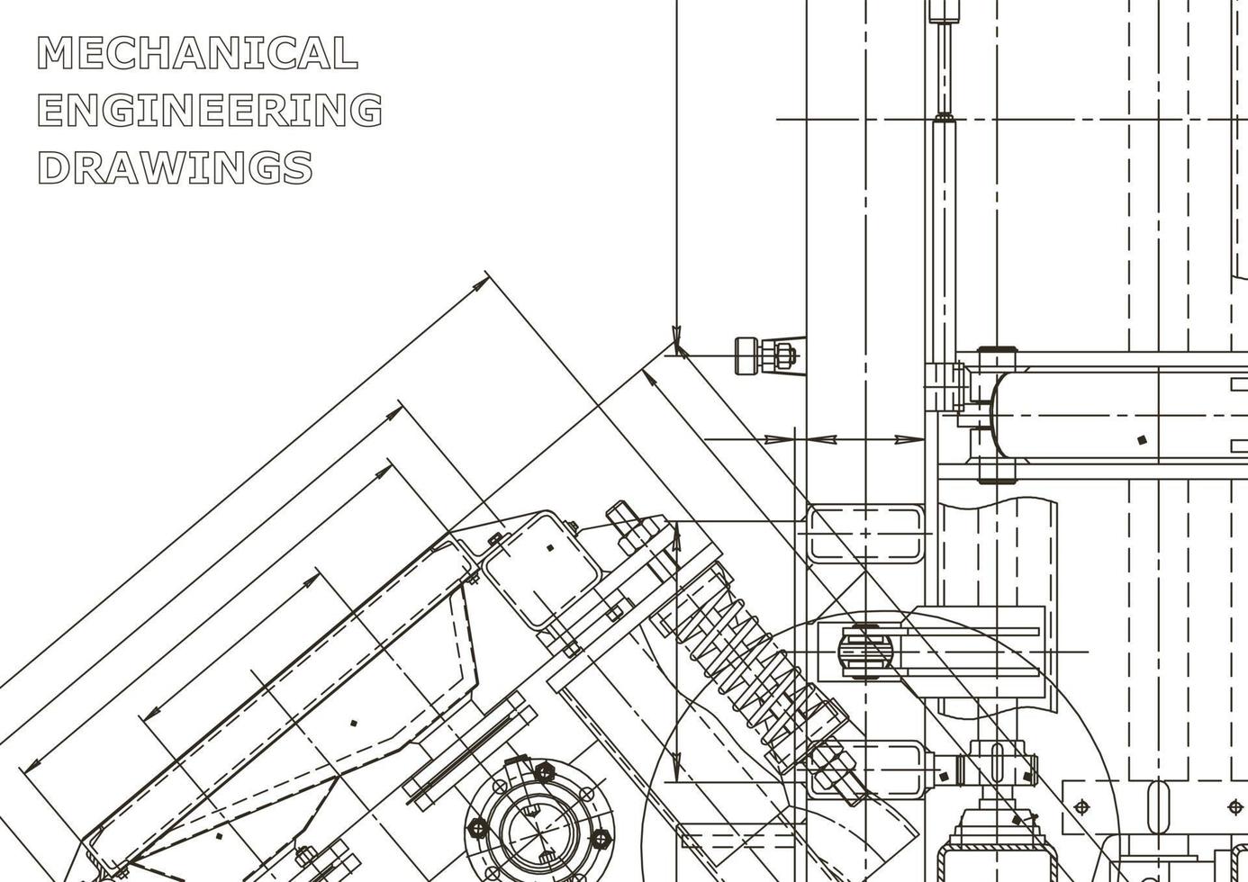 Vector banner. Engineering drawing. Mechanical instrument making