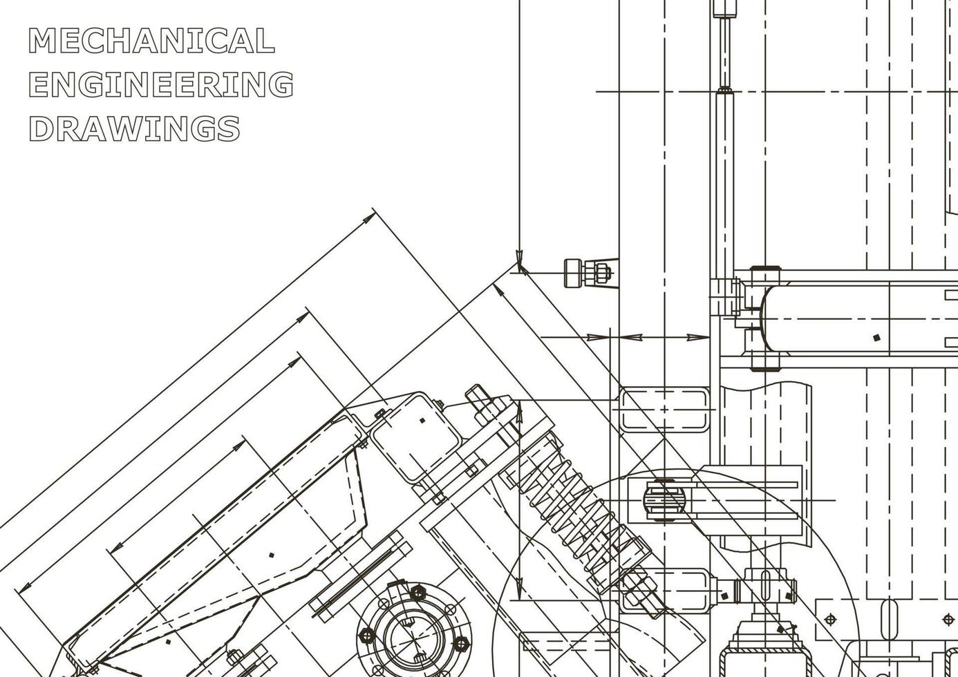 banner de vector. dibujo de ingeniería. fabricación de instrumentos mecánicos vector