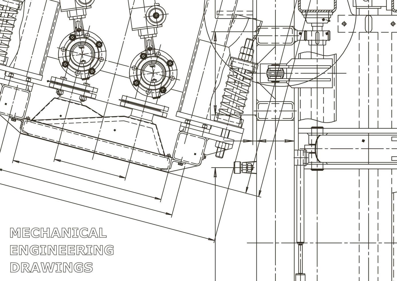 banner de vector. dibujo de ingeniería. fabricación de instrumentos mecánicos vector