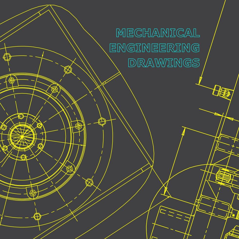 Blueprint. Vector engineering illustration. Computer aided design systems