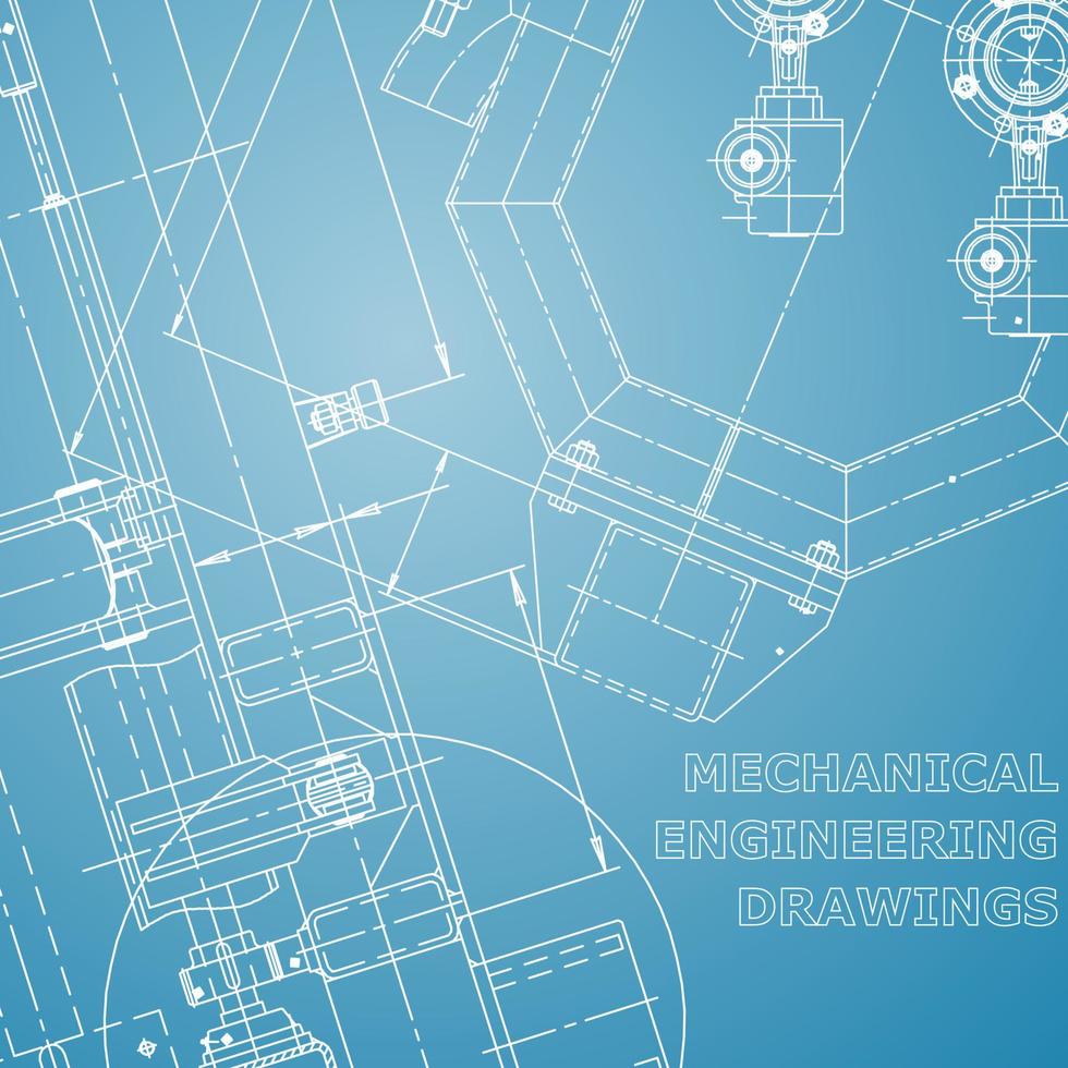 Blueprint. Vector engineering illustration. Computer aided design systems