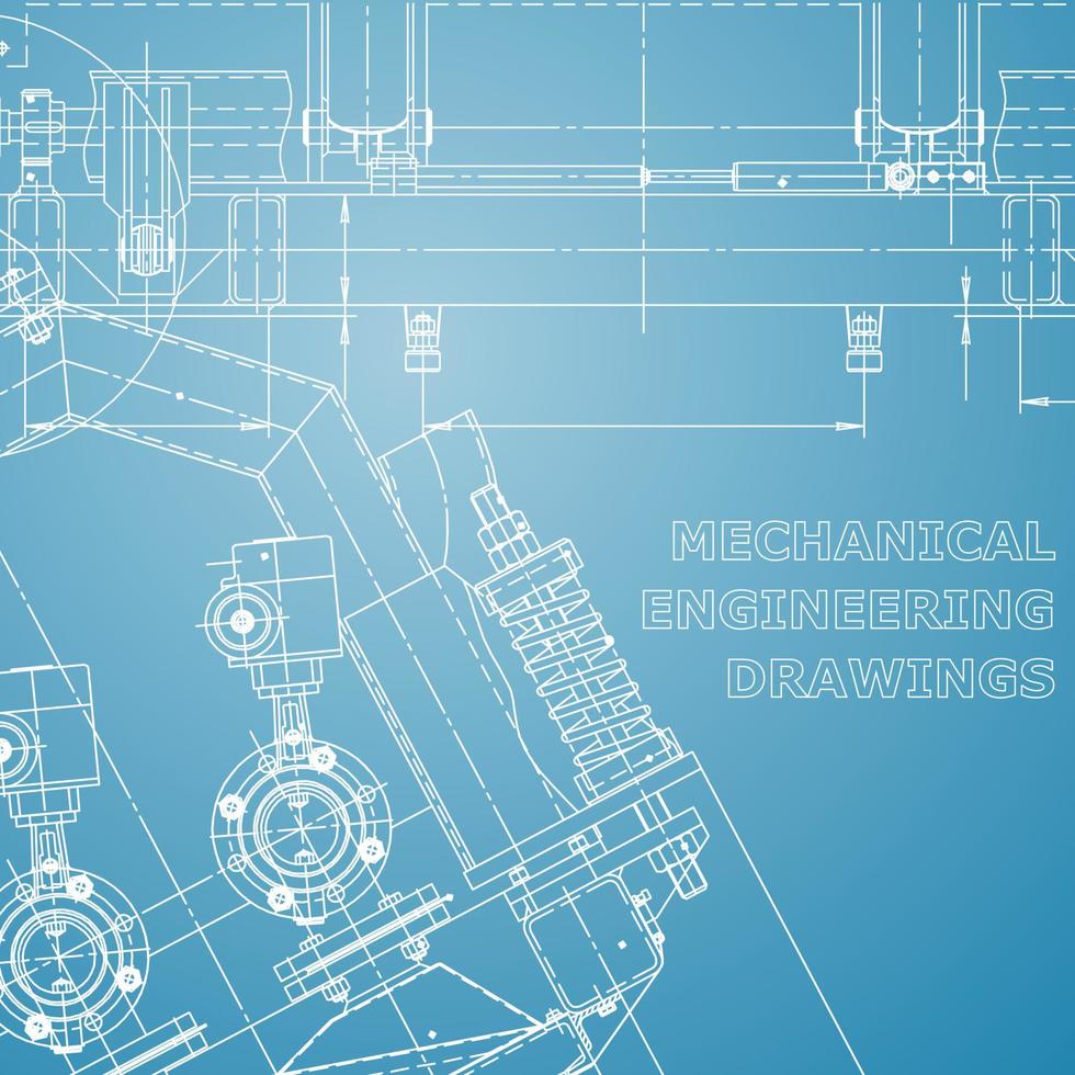 Blueprint. Vector engineering illustration. Computer aided design systems