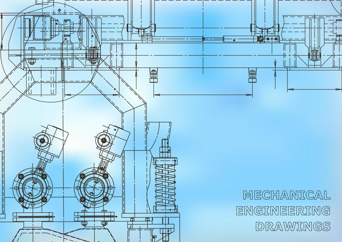 Plano. Ilustración de ingeniería vectorial. portada, volante, pancarta, fondo. dibujos de fabricación de instrumentos. dibujo de ingeniería mecánica. ilustraciones técnicas vector