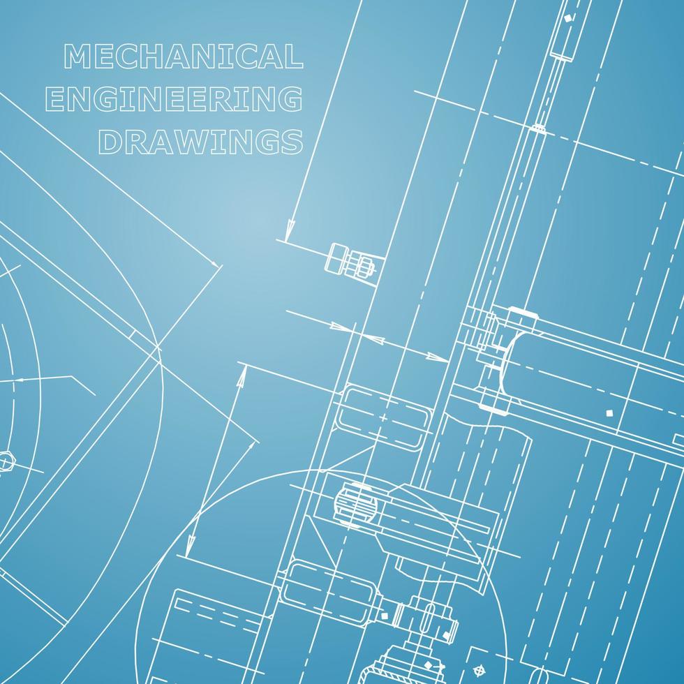 Blueprint. Vector engineering illustration. Computer aided design systems