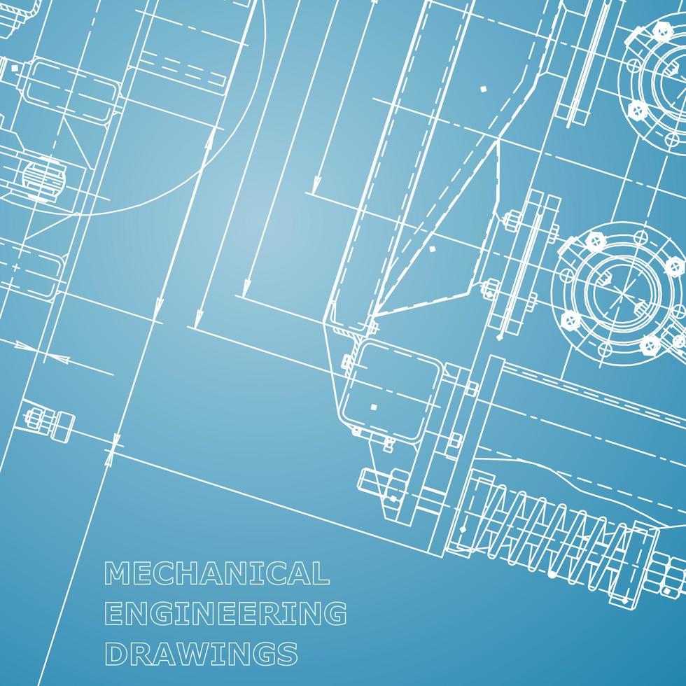 Blueprint. Vector engineering illustration. Computer aided design systems