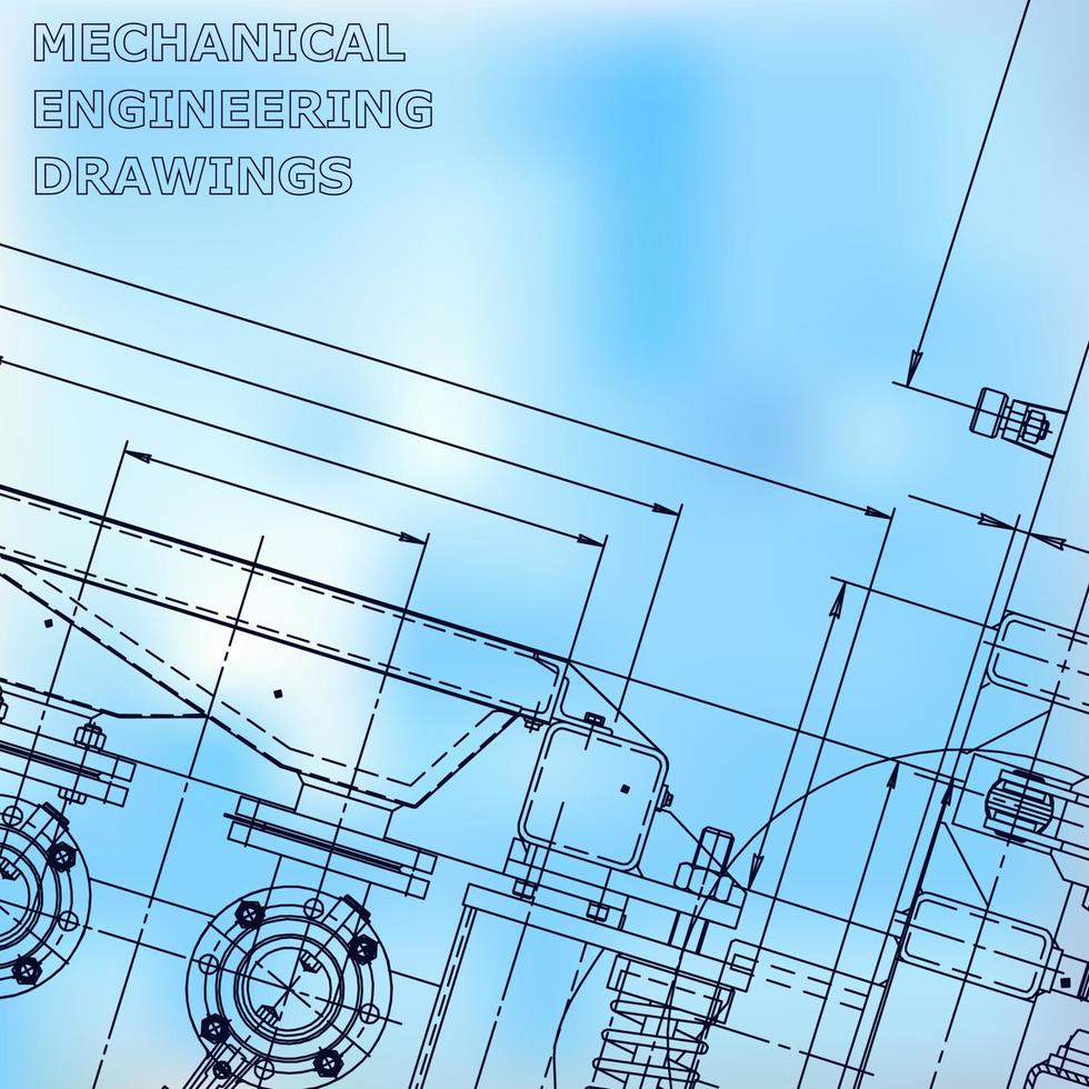 Blueprint. Vector engineering illustration. Computer aided design systems