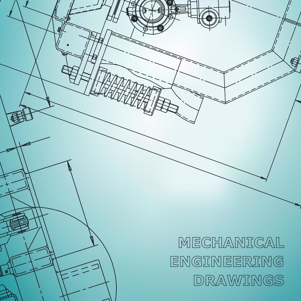 Blueprint, Sketch. Vector engineering illustration. Cover, flyer, banner, background