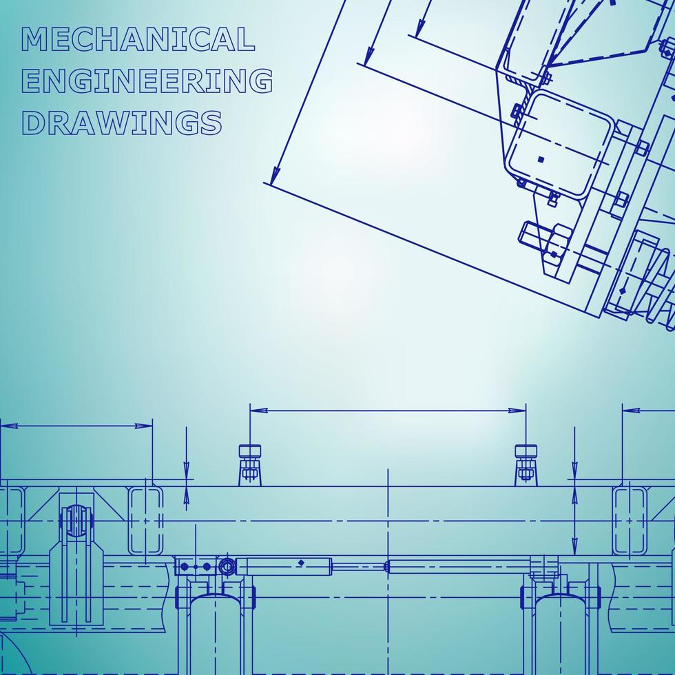 Blueprint. Vector engineering illustration. Computer aided design systems